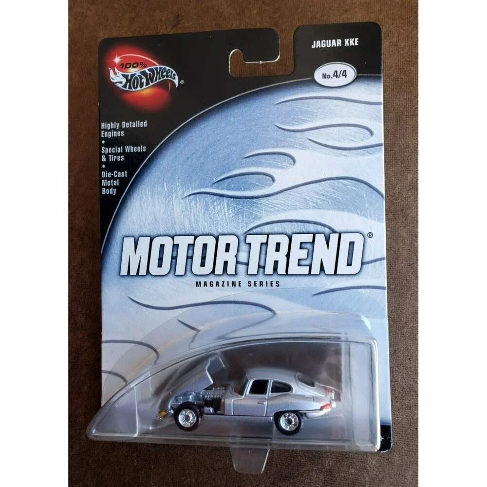 VTG 2003 Hot Wheel JAGUAR XKE Silver 100% PREFERRED: MOTOR TREND MAGAZINE 4/4 RR